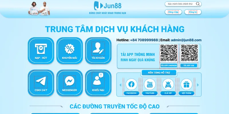 Những phương pháp liên hệ nhà cái Jun88 nhanh chóng